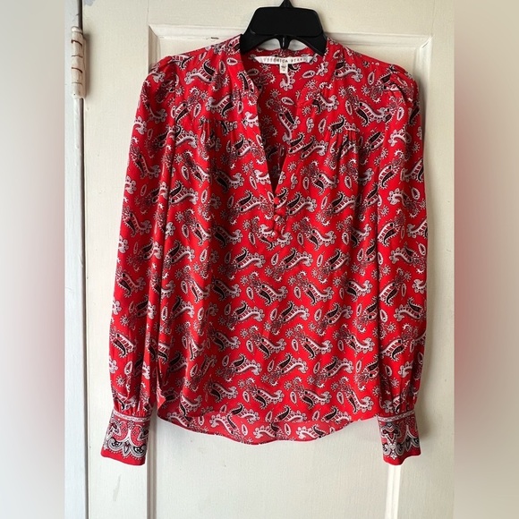 Veronica Beard Abbie Paisley Silk Blouse 2 - Picture 3 of 9